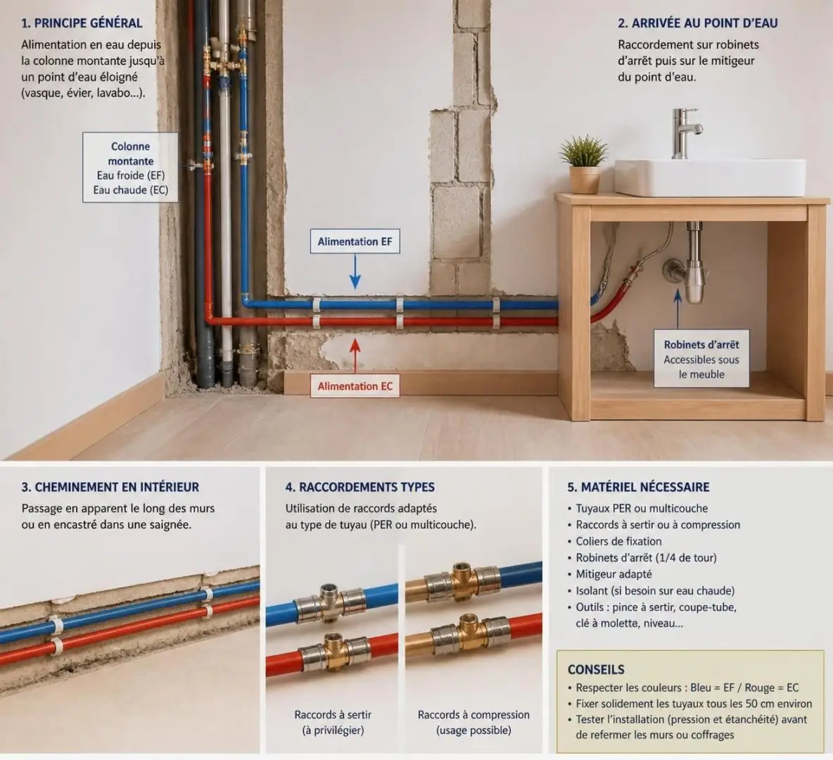 découvrez le coût estimatif pour créer un point d'eau dans une pièce éloignée de la colonne d'arrivée d'eau, avec les facteurs influençant le prix et les conseils pour optimiser votre installation.